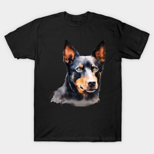 Watercolor Australian Kelpie Face T-Shirt